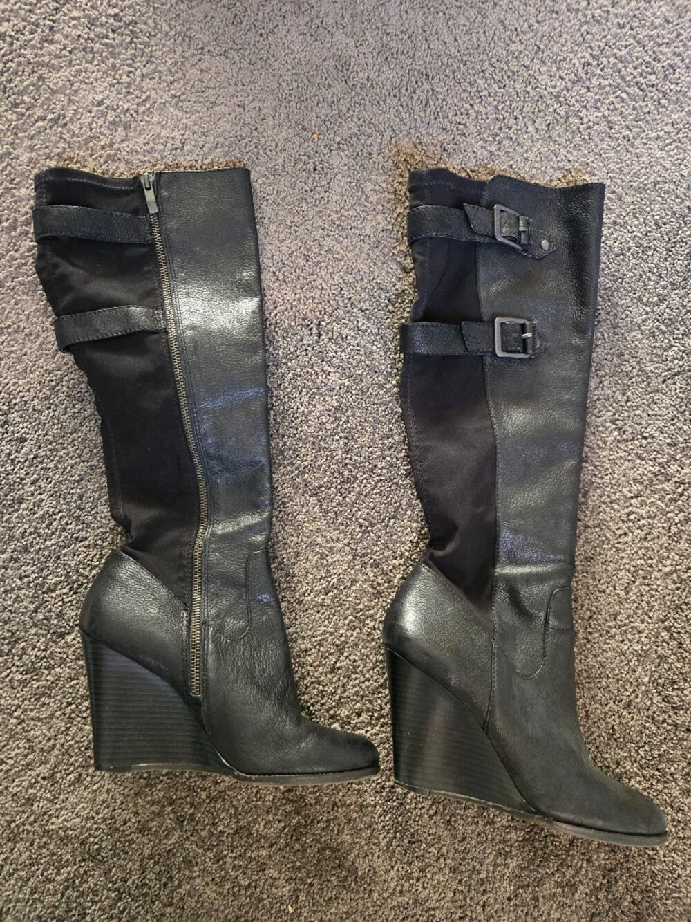 Bjorn Wedge tall black boots